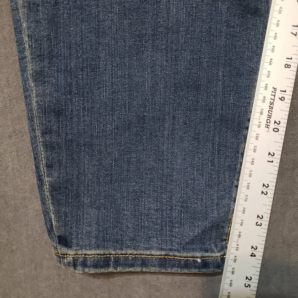 Amazon Essentials Jeans Womens 10 Blue High Rise Relaxed Leg Tapered Ankle Denim